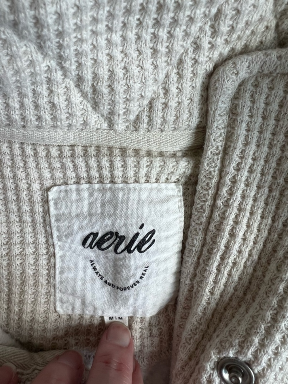 aerie Quarter-Snap Pullover Sweatshirt (cream) - Picture 3 of 3